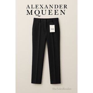 Alexander McQueen Tailored Trousers Black IT46 US 10 NWT Made in Italy